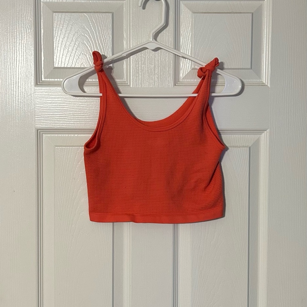 No Boundaries Vibrant Orange‎ Knotted Tank Top